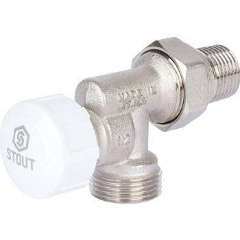 Клапан термостатический осевой 1/2" х 3/4"ЕК (подключение евроконус) STOUT